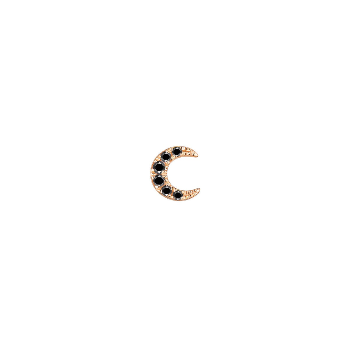 Modern Mood 14k rose gold Ayla black diamond crescent moon threadless end