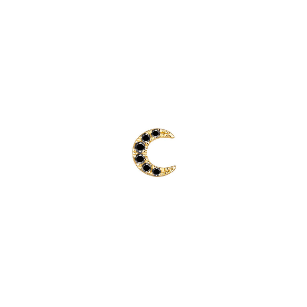 Modern Mood 14k yellow gold Ayla black diamond crescent moon threadless end