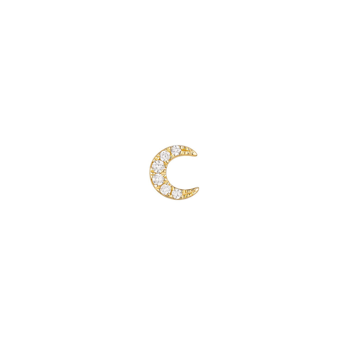 Modern Mood 14k yellow gold Ayla white diamond crescent moon threadless end