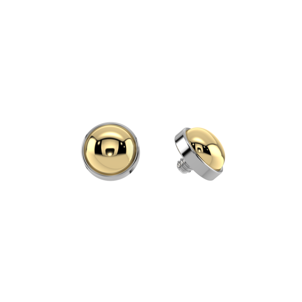 LeRoi Doublette End 14k yellow gold stock photo