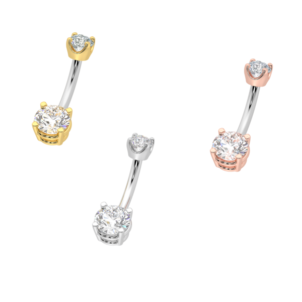 LeRoi Hybrid 4 Prong Round Navel Curve 14g stock photo